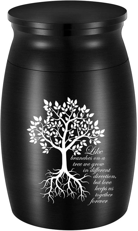 Amazon.com: Small Urn for Ashes 3 Inches Mini Tree of Life Aluminum Urn for Human Ashes Cremation Funeral Ash Holder - Like Branches on a Tree we Grow in Different Direction，but Love Keeps us Together Forever : Home & Kitchen Mini Tree, Urn For Ashes, Small Urns, Keepsake Urns, Human Ashes, Cremation Urns, Together Forever, Pattern Names, Tree Of Life