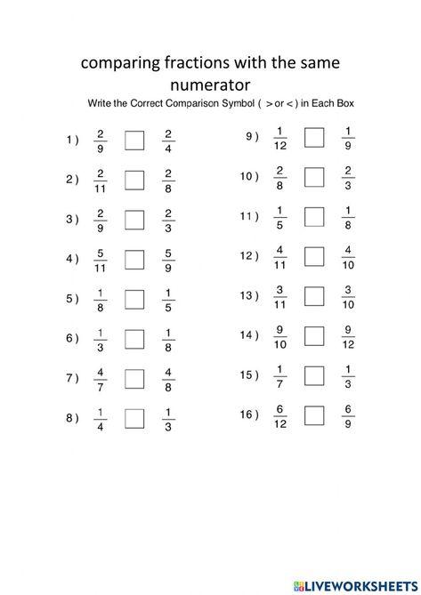 Comparing Fractions With Same Numerator, Compare Fractions 4th Grade, Comparing Fractions 4th Grade, Comparing Fractions Worksheet, Third Grade Fractions Worksheets, Fractions Worksheets Grade 4, Free Fraction Worksheets, Subtraction With Regrouping Worksheets, Unlike Fractions