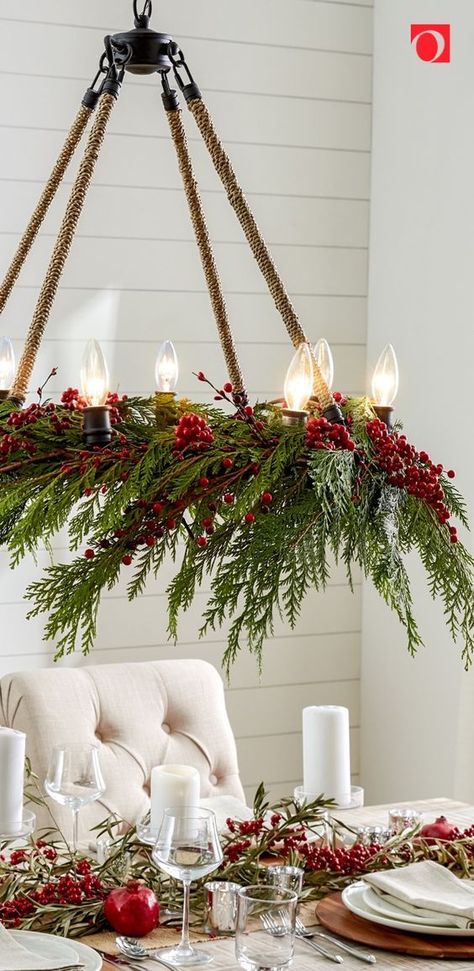 Cozy Farmhouse Christmas, Christmas Chandelier, Outside Christmas Decorations, Front Door Christmas Decorations, Red Christmas Decor, Classy Christmas, Country Christmas Decorations, Gold Christmas Decorations, Simple Christmas Decor