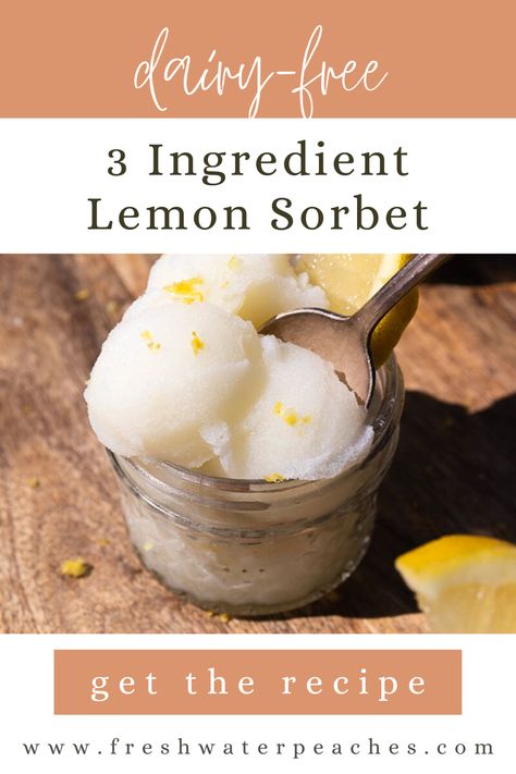 Lemon Sorbet Without Ice Cream Maker, Healthy Lemon Sorbet, Lemon Sorbet Recipe, Tiny Desserts, Recipes With Coconut Cream, Homemade Sorbet, Sorbet Is, Coconut Sorbet, Sorbet Recipe