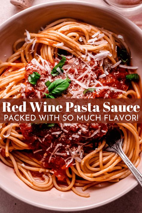 Red Wine Pasta Sauce Red Wine Recipes Cooking, Pasta With Wine, Red Wine Pasta Sauce, Red Wine Pasta, Cooking With Red Wine, Wine Pasta Sauce, Lasagna Stuffed Shells, Gourmet Food Recipes, Red Wine Reduction Sauce