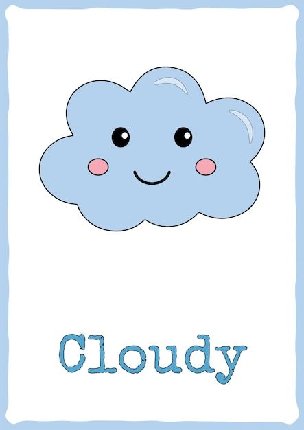 Weather Symbols For Kids, Weather Drawing, Pictures Of Weather, Weather Flashcards, Weather For Kids, Weather Activities Preschool, Cute Weather, Weather Clipart, Kinds Of Weather