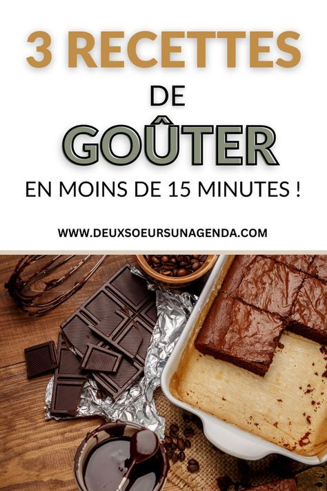 "🍪 Découvrez 3 délicieuses recettes de goûters maison prêtes en moins de 15 minutes ! 🍰 Du gâteau au chocolat fondant, des cookies aux pépites de chocolat croustillants, aux crêpes légères et savoureuses, ces recettes faciles et rapides feront le bonheur des petits et grands gourmands. Tous les ingrédients se conservent longtemps, parfait pour les semaines économes. Ne ratez pas ces incontournables du goûter :)#RecettesRapides #GourmandiseMaison #GoûterParfait" 15 Minutes, Fondant, Dessert