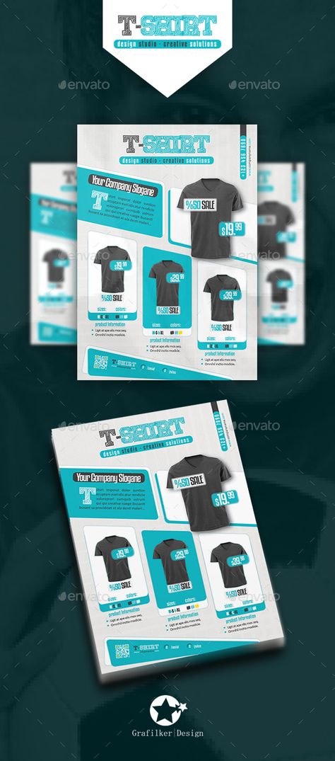 TShirt Flyer Templates — InDesign INDD #flyer #shirt flyer • Available here → https://graphicriver.net/item/tshirt-flyer-/3050621?ref=pxcr Tshirt Flyer Design, Tshirt Catalog Design, T Shirt Poster Design Ideas, T Shirt Flyer Design, Clothing Catalog Design, T Shirt Poster Design, Clothing Flyer Design, Tshirt Poster, Catalog Design Layout