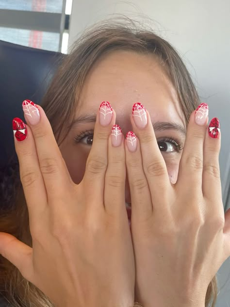 Spider Man Nails, Man Nails, A Pic, Halloween Nails, Not Mine, Tips And Tricks, Acrylic Nails, Spiderman, Nail Designs