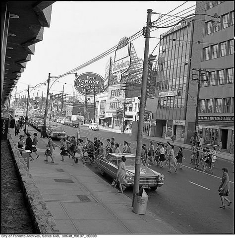 Yonge Street outside Eglinton station by Toronto History, via Flickr Ask The Dust, Vintage Toronto, Old Toronto, Yonge Street, Toronto City, Canadian History, Toronto Ontario Canada, Lake Ontario, Toronto Ontario