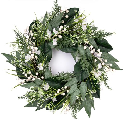 PRICES MAY VARY. 💐 【 Front Door Wreaths for All Seasons 】This gorgeous wreath is a versatile decoration. It is suitable for all seasons of the year, spring, summer, fall and winter. You can add elements of each season on it, such as maple leaves, bells, etc. When you design it yourself, you will find that your wreath is the most unique scenery. 💐 【 Door Wreath Versatile 】It can be hung on the wall, front door, porch, bedroom, living room, etc. It is perfect for indoor and outdoor, weddings and Diy Wreaths For Front Door All Year, Window Wedding Decor, Unique Scenery, Spring Wreaths For Front Door, Porch Farmhouse, Berry Wedding, Porch Bedroom, Farmhouse Patio, White Berries