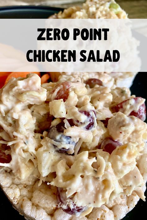 Easy lunches are the best way to go for a busy mom trying to stay healthy and use here down time to be productive. This quick and easy chicken salad recipe is perfect to eat all week, carry along for a picnic or serve at a party or shower. WW Zero point for one serving #zeropoint #weightwatcher #healthychickensalad #wwrecipes Zero Point Salad Dressing Weight Watcher Recipes, Zero Point Salads, Ww 0 Point Meals, Zero Ww Point Meals, Ww Zero Point Chicken Salad, Ww Zero Point Tuna Salad, Zero Point Lunch Weight Watchers, Ww Picnic Food, Weight Watcher Pot Luck Recipes