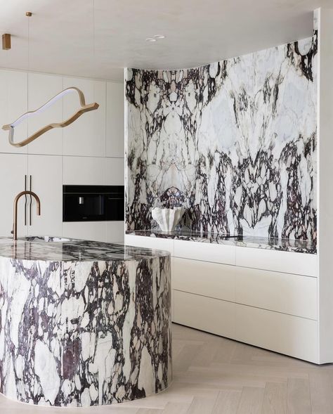 Major marble moment with this kitchen designed by @innovate.joinery . . . . . #elledecorationru #luxuryhotel #luxuryinteriors #lovemarble… | Instagram Marble Island Kitchen, Brownstone Interiors, Marble Kitchen Island, Calacatta Viola, Marble Island, 2024 Kitchen, Kitchen Remodel Inspiration, Best Kitchen Designs, Interiors Dream