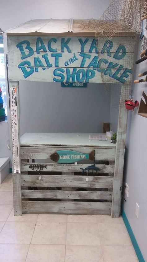 Play bait shop Bait Shop, Kids Backyard Playground, Kids Backyard, Vbs 2024, 2024 Ideas, Bait And Tackle, Backyard Playground, Store Ideas, Backyard For Kids