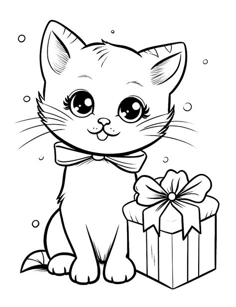 Christmas Cat Coloring Pages Free Printable, Christmas Animal Coloring Pages, Free Cat Coloring Pages Printables, Christmas Cat Coloring Pages, Kitten Coloring Pages Free Printable, Cat Coloring Pages Free Printable, Christmas Coloring Pages Free Printable, Kitten Coloring Pages, Kids Colouring Printables