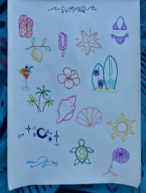 Preppy Summer Drawings, Preppy Sketches Easy, Cute Preppy Things To Draw, East Things To Draw When Bored, Preppy Drawings Sketches Easy, Easy Beachy Drawings, Easy Dry Erase Drawings, Obx Drawings Easy, Preppy Stuff To Draw