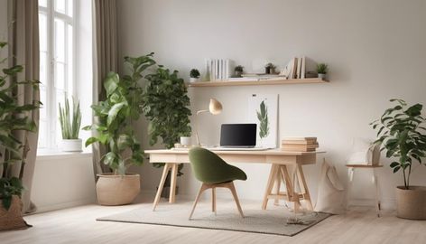 Create a cozy Scandi style office with minimalist decor, ergonomic furniture, and natural accents. Personalize thoughtfully to spark joy and motivation. Danish Office, Scandi Office, Kitchen Tile Inspiration, Scandinavian Office, Ergonomic Furniture, Industrial Chic Kitchen, Compact Kitchen Design, Modern Bedroom Colors, Chic Desk