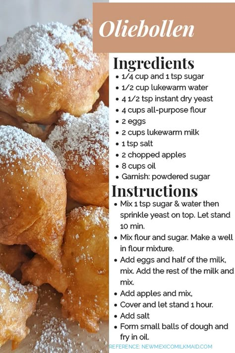 Dutch Desserts, Netherlands Food, Easy Donuts, Dutch Food, Apple Donuts, Dutch Recipes, Delicious Donuts, New Year's Day, Donut Recipes