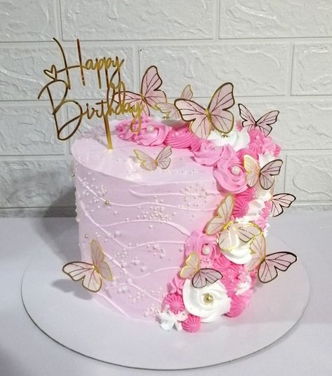 Butterfly Themed Cake, Simple Cake Designs, Simple Cake, Pretty Birthday Cakes, Easy Cake, Themed Cakes, Birthday Cakes, Cake Designs, Birthday Cake