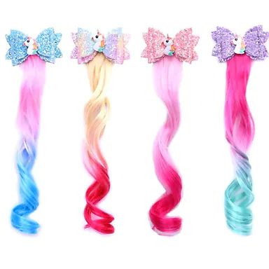 Unicorn Braid, Animal Bows, Glitter Hair Bows, Unicorn Headband, Bow Hair Accessories, Hair Accessories Clips, Unicorn Hair, Glitter Hair, Girls Sweet