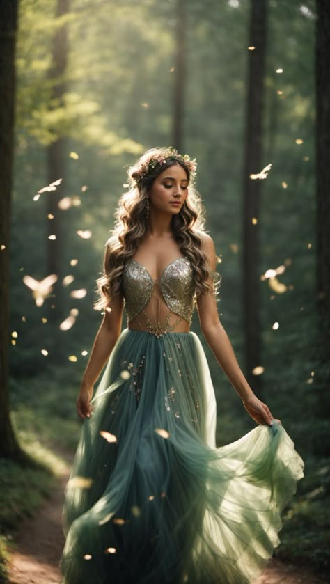 "Stunning Girl in Whimsical Forest Attire" Forest Aesthetic Outfit, Whimsical Photoshoot, Fairy Photography, Fairytale Photoshoot, Fairy Tail Photos, Dappled Sunlight, Fairy Photoshoot, Lady Lake, Nature Photoshoot