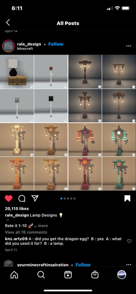 Mc Lamp Ideas, Street Lamp Design Minecraft, Minecraft Village Lamp Post, Lamposts Minecraft, Lanterns Minecraft Ideas, Small Minecraft Chandelier, Minecraft Outside Lights, Light Poles Minecraft, How To Light A Candle In Minecraft