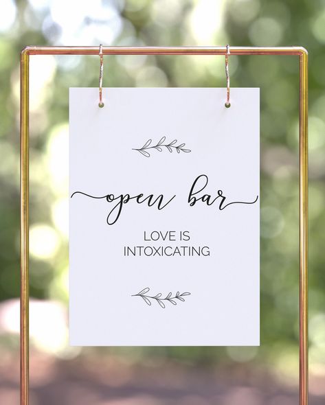 Open Bar Wedding, Open Bar Sign, Open Bar, Tuscany Wedding, Wedding Signage, Just Married, Bar Signs, Big Day, Wedding Signs