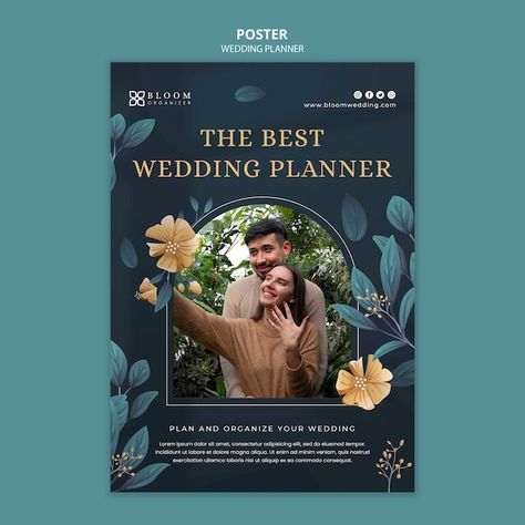 Wedding planner poster design template | Premium Psd #Freepik #psd #wedding-planner #wedding-celebration #ceremony #wedding-ceremony Wedding Planner Poster, Best Wedding Planner, Ceremony Wedding, Planning And Organizing, Plan Planner, Wedding Celebration, Design Template, Wedding Ceremony, Wedding Planner