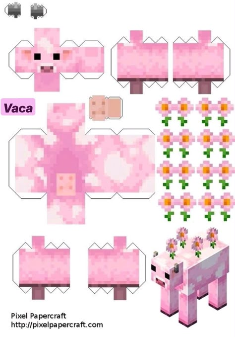 vaca de minecraft Diy Minecraft Decorations, Papercraft Minecraft Skin, Minecraft Room Decor, Minecraft Templates, Minecraft Printables, Diy Minecraft, Papercraft Printable, Paper Toys Template, Doll Template