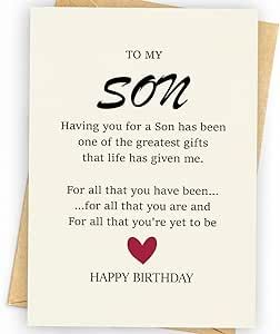 Happy 20 Birthday Son, Gifts For Adult Son, Happy 21st Birthday Son, Happy 18th Birthday Son, Son Happy Birthday, To My Son From Mom, Birthday Card Son, Son Birthday Card, Happy 34th Birthday