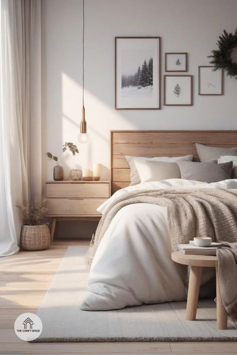 Is your bedroom feeling a bit too cold this winter? Let’s warm it up with some Nordic flair! From soft color palettes to functional furniture, discover how to create a cozy retreat that’s both stylish and inviting. Embrace the beauty of minimalism and natural materials for that perfect winter vibe!#CozyInteriors #NordicCharm #WinterComfort #HomeInspiration #DecorIdeas Minimal Scandinavian Bedroom, Scandi Flat, Cozy Natural Bedroom, Nordic Bedroom Ideas, Warm Minimalist Home, Nordic Style Bedroom, Comfy Space, Scandi Bedroom, Airy Bedroom