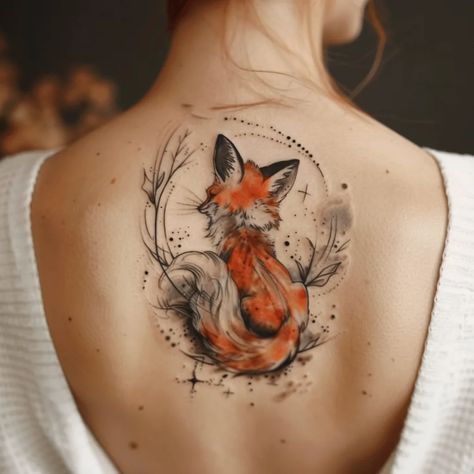 Fox Tattoo Design Men, Fox Hand Tattoo, Tattoo Mini Cute, Realistic Fox Tattoo, Fox Tattoo Ideas, Forearm Tattoo Designs, Bird Tattoo Sleeves, Fox Tattoo Design, Autumn Tattoo