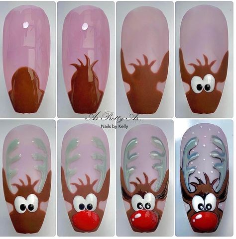 Nail Art Noel, Xmas Nail Art, Minimal Nails Art, Fingernail Designs, Christmas Gel Nails, Glow Nails, Nail Art Designs Diy, Nail Art Designs Videos, Nail Art Videos