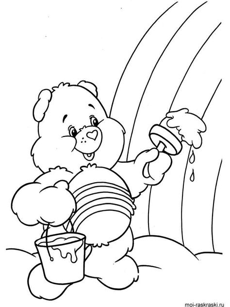 Carebear Painting Rainbow Coloring Page Valentines Day Coloring, Bear Coloring Pages, Printable Pictures, Coloring Page Ideas, Easy Coloring Pages, Disney Coloring Pages, Page Ideas, Cute Coloring Pages, Free Printable Coloring