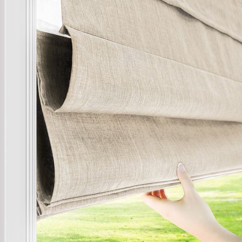 CHICOLOGY Privacy & Light Filtering Cordless Roman Shades - Walmart.com - Walmart.com Fabric Window Coverings, Classic Roman Shades, Linen Roman Shades, Room Darkening Shades, Window Roller Shades, Fabric Roman Shades, Light Filtering Shades, Roman Curtains, Cordless Roman Shades