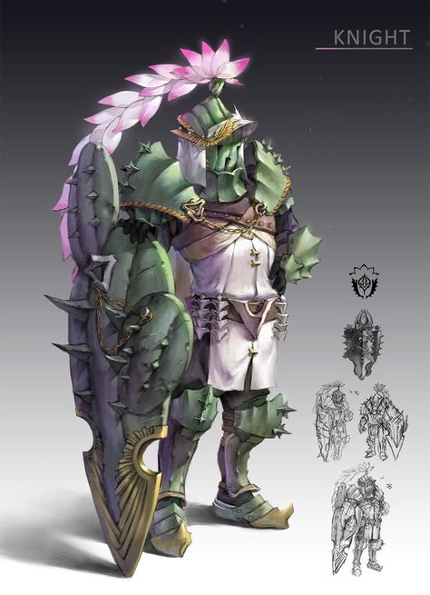 Cactus Character Design, Cactus Creature, Cactus Monster, Cactus Character, Plant Monster, Arte Robot, Dungeons And Dragons Characters, Dnd Art, Fantasy Creatures Art