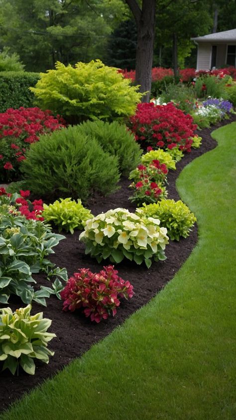 Transform your front yard with stunning flower beds in front of house Discover rock fall raised ideas for low maintenance DIY stone creations with full sun rocks Easy perennial and rustic white rock designs await Large Flower Bed Ideas Front Yards, Diy Flower Bed Ideas, Diy Flower Bed, Easy Perennials, Front Flower Beds, Rock Designs, Flower Bed Ideas, Front Yards, Fabulous Diy