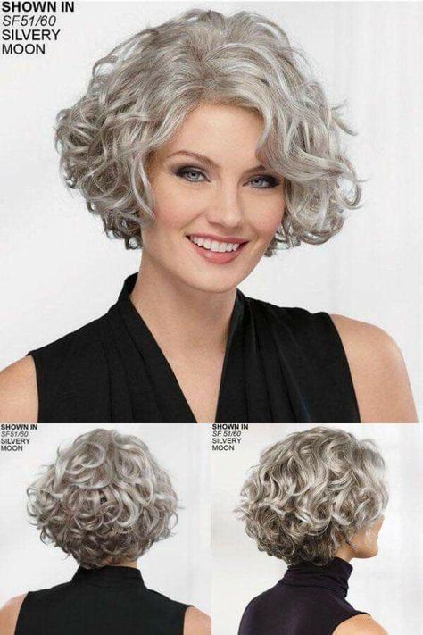 Short Curly Hairstyles For Women, Grey Curly Hair, Curly Hair Photos, Curly Haircuts, Wavy Bob, Short Curly Haircuts, Medium Curly Hair Styles, Summer Hairstyles For Medium Hair, Curly Hair Inspiration