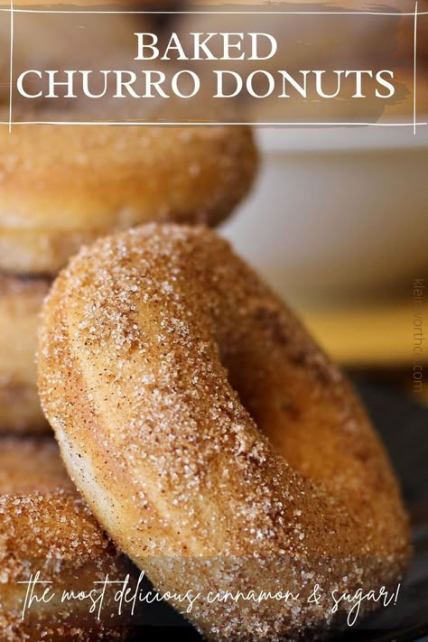 Donut Recipe Baked, Best Churros Recipe, Homemade Donut Recipe, Easy Donut Recipe Baked, Homemade Baked Donuts, Easy Churros, Easy Churros Recipe, Churro Donuts, Homemade Donut