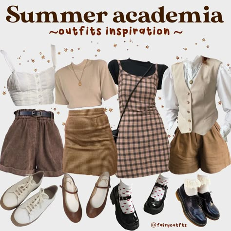 Dark Academia Aesthetic Outfit Summer, Summer Academia Outfits, Academia Aesthetic Outfit Summer, Academia Summer Outfit, Summer Academia, Dark Academia Aesthetic Outfit, Light Academia Outfit, Estilo Gossip Girl, Academia Aesthetic Outfit