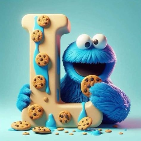 Cookie Monster Images, Cookies Monster, The Cookie Monster, Oscar The Grouch, Cartoon Wall, Kids Cartoon, Letter L, Cartoon Movies, Cookie Monster