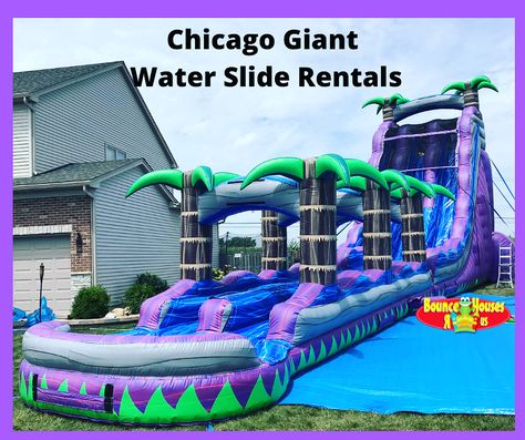 Chicago Giant Water Slide Rentals Water Bounce House Party Ideas, Kids Water Party, Waterslide Party, Holi 2024, Water Bounce House, Giant Water Slide, Blow Up Water Slide, Castle Bounce House, Water Slide Bounce House