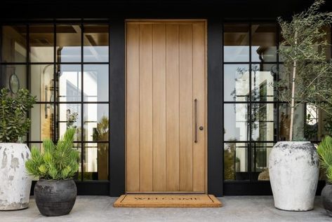 Hilltop Estate Project: Front Door & Entry - Studio McGee White Oak Front Doors, House Front Door Design, Modern Entrance Door, Wooden Main Door, Wooden Main Door Design, Modern Entrance, Modern Front Door, Wooden Front Doors, House Front Door