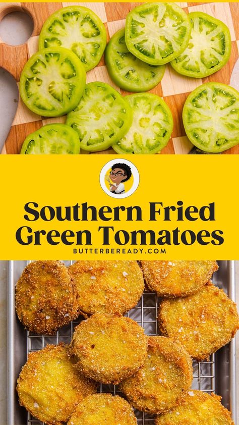 You’ll love this Fried Green Tomatoes recipe that’s golden and crispy on the outside yet juicy and tender on the inside. These tomatoes can be served up as a comforting appetizer, snack, or swapped in a classic BLT sandwich. A cozy staple of the South. Fried Green Tomatoes Burger, Green Fried Tomatoes Recipes, Fried Green Tomato Blt, Southern Fried Green Tomatoes Recipe, Fried Green Tomatoes Recipe Easy, Southern Appetizers, Fried Green Tomatoes Recipe, Green Tomato Recipes, Fried Tomatoes