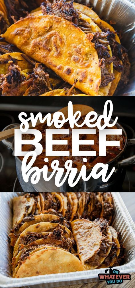 Quesabirria Tacos, Bbq Smoker Recipes, Pellet Smoker Recipes, Traeger Grill Recipes, Outdoor Cooking Recipes, Smoker Cooking, Smoked Food, Traeger Recipes, Pellet Grill Recipes