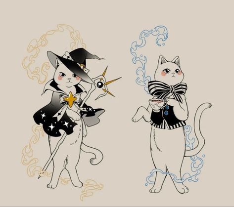 Cat Wizard Tattoo, Wizard Cat Tattoo, Raccoon Tattoo, Wizard Tattoo, Wizard Cat, Cat Tattoo, Mini Tattoos, Cat Drawing, Wizard