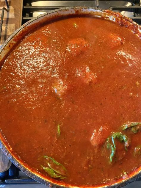 Sunday Sauce - The Tipsy Housewife The Tipsy Housewife Recipes, Tipsy Housewife Recipes, Housewife Recipes, Baked Manicotti, The Tipsy Housewife, Cabin Food, Tipsy Housewife, Sunday Sauce, Gravy Sauce