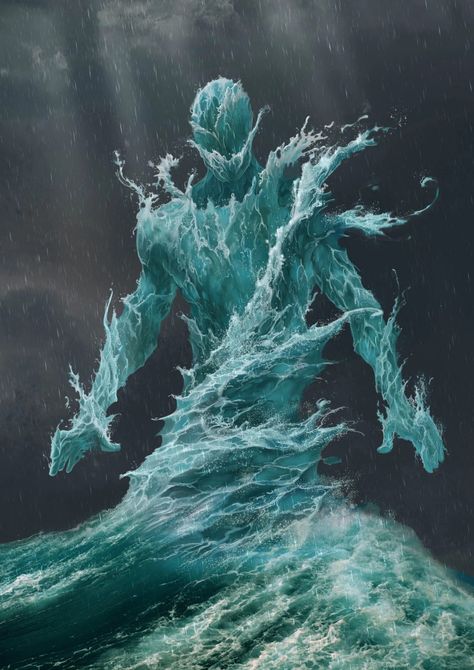 Spirit Drawing, Water Elemental, Last Game Manga, Super Powers Art, Water Spirit, Water Drawing, Water Powers, Fantasy Beasts, Magic Aesthetic