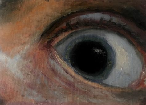 Eye Painting Oil Painting 5x7 Inches - ideationals Eye Painting Aesthetic, Scary Eyes Drawing Reference, Scared Painting, Trapped Painting, Gore Painting, Eyes Scary, Revenge Painting, Painted Eyes, Eye Painting Oil