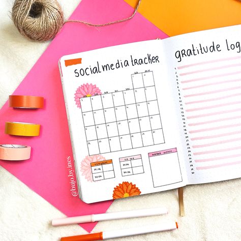 Bujo Phone Tracker, 2024 Bujo, Social Media Tracker, Journal Things, Bullet Journel, Planner Tracker, Media Planner, Social Media Planner, Bullet Journal Spread