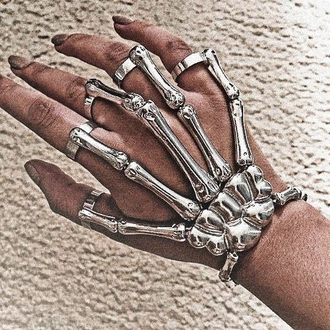 Skeleton Hand Jewelry, Skeleton Hand Bracelet, Emo Jewelry, Hand Jewelry Rings, Spy Girl, Edgy Jewelry, Anime Jewelry, Double Layer Necklace, Hand Accessories