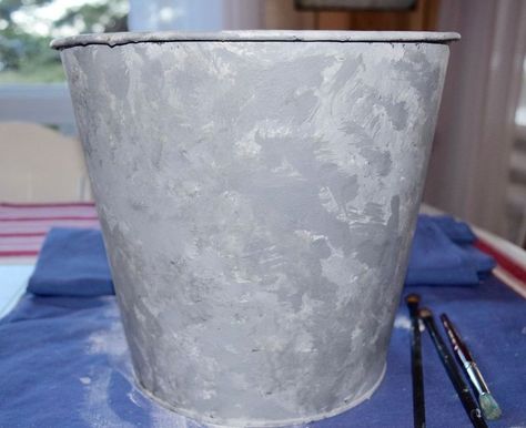 how to paint something to look like galvanized metal, chalk paint, gardening, home decor, how to, painting Painting Galvanized Metal, Faux Rust, Old Baskets, How To Make Stencils, Rustic Kitchen Design, Metal Bucket, Chippy Paint, Rustic Kitchen Decor, How To Make Paint