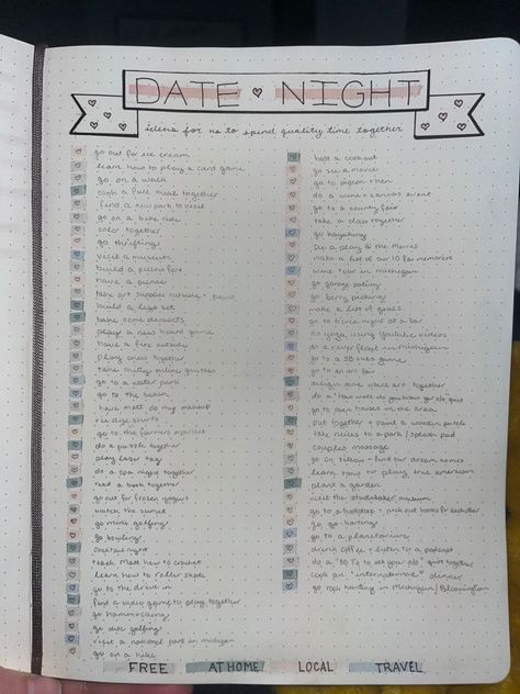 💥98 Date Night Ideas for Couples 💡

Looking for some fun and creative date night ideas? We've got you covered! From romantic dinners to adventurous activities, we have something for everyone. Check out our list of 98 date night ideas and start planning your next night out!

#datenight #couples #romance #fun #activities Couples Travel Journal, Date Ideas Journal Page, Journal Ideas Couples, Journal Couple Ideas, Couple Notebook Ideas, Romantic Journal Ideas, Couple Journal Ideas Relationships, Couple Diary Ideas, Couples Journal Ideas