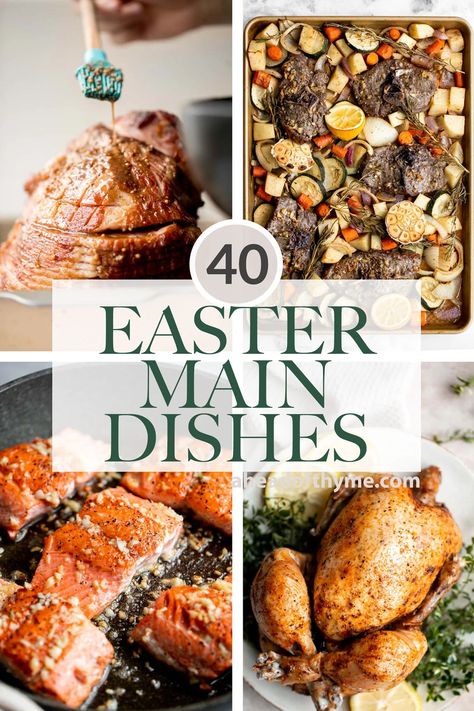 40 Best Easter Mains and Entrees - Ahead of Thyme Easter Main Dishes, Easy Easter Dinner, Easter Dinner Menus, Slow Cooker Turkey Breast, Easter Dishes, Roasted Garlic Chicken, Healthy Easter, Easter Menu, Easter Dinner Recipes